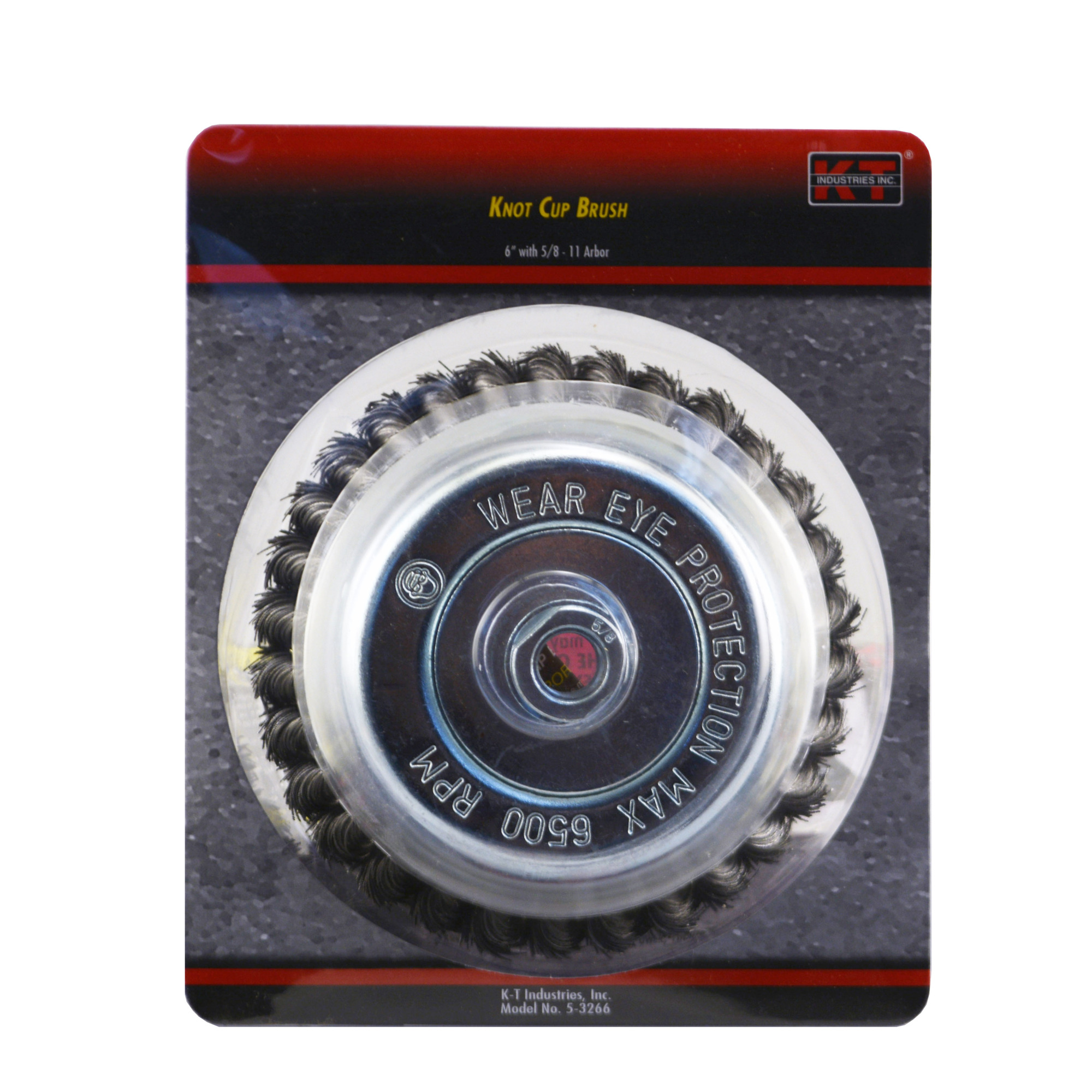 K-T Industries Knot Cup Brush — 6in., 5/8-11 Arbor, 5500 RPM, Model# 5-3266